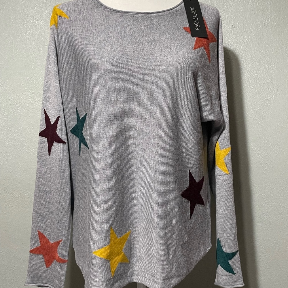 NWT Rachel Zoe Star Pattern Sweater in Fall Colors